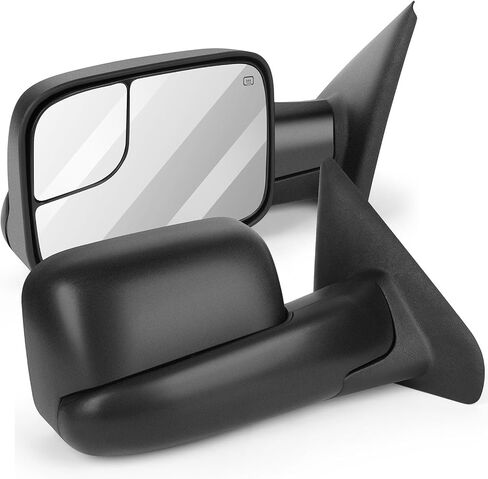 Towing Mirrors Fit for Dodge for Ram 1500/2500/3500 1998-2002 Replace Power Adjusted, Heated Function, Manual Folding & Flip Up w/Black Housing Tow Mirrors in Saudi Arabia