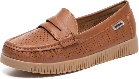 Bernal Loafers for Women Slip On Penny Loafers Hollow Out Breathable Slip On Flat Shoes Work Walking Shoes with Buckle in Kuwait
