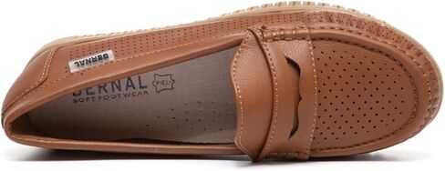 Bernal Loafers for Women Slip On Penny Loafers Hollow Out Breathable Slip On Flat Shoes Work Walking Shoes with Buckle in Kuwait