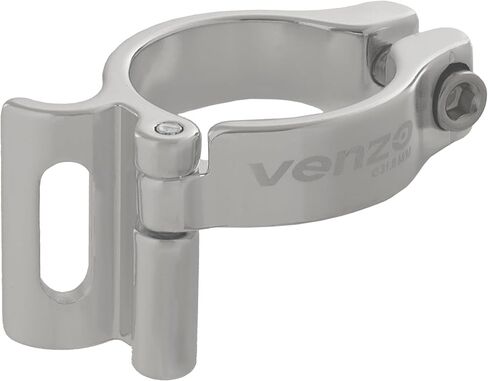 Venzo Bike Adjustable Braze-On Front Derailleur Adapter Clamp for MTB Road Bicycles - Compatible with Shimano Sram in Saudi Arabia