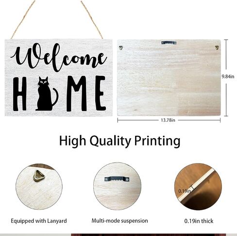 Funny Cat Front Door Sign,Cute Cat Welcome Sign，Cat Hair Is My glitter with Love Theme Wooden Wall Art Decor for Cat Lover Pet Owners,Black Cat Wall Decor,Cat Lover Gift in Saudi Arabia