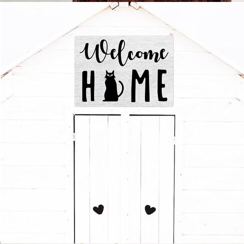 Funny Cat Front Door Sign,Cute Cat Welcome Sign，Cat Hair Is My glitter with Love Theme Wooden Wall Art Decor for Cat Lover Pet Owners,Black Cat Wall Decor,Cat Lover Gift in Saudi Arabia