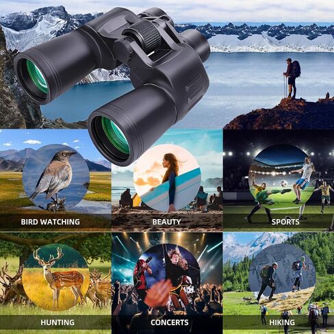 10x50 Binoculars for Adults High Powered with HD Optical System, Non-Slip Grip, Waterproof, Shockproof, Low Light Vision for Bird Watching Hunting Football Games Travel Stargazing Cruise in Saudi Arabia