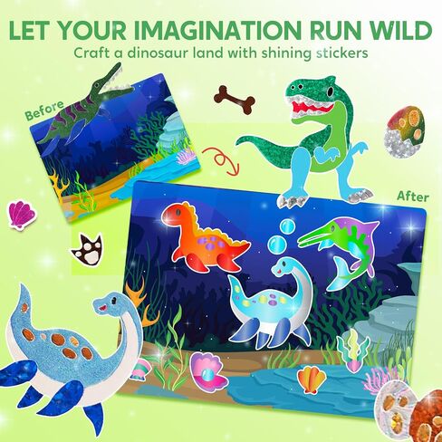 مجموعة Klever Kits Foil Art Kit للأطفال - لوازم الفنون والحرف اليدوية، تلوين خالٍ من الفوضى، ملصقات إسفنجية من رقائق الحيوانات، ألعاب سفر مبتكرة، هدايا عيد ميلاد للأولاد والبنات من سن 4 سنوات فما فوق in Kuwait