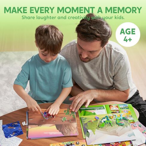 مجموعة Klever Kits Foil Art Kit للأطفال - لوازم الفنون والحرف اليدوية، تلوين خالٍ من الفوضى، ملصقات إسفنجية من رقائق الحيوانات، ألعاب سفر مبتكرة، هدايا عيد ميلاد للأولاد والبنات من سن 4 سنوات فما فوق in Kuwait