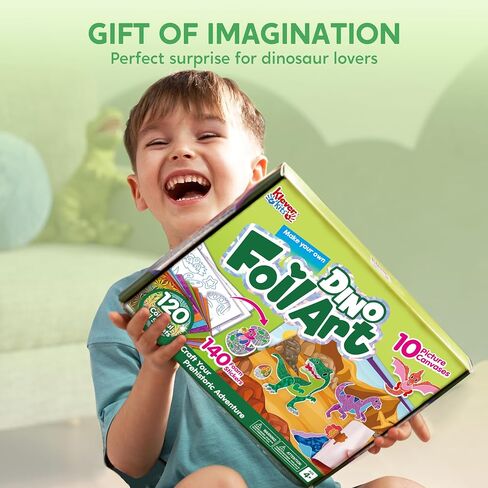 مجموعة Klever Kits Foil Art Kit للأطفال - لوازم الفنون والحرف اليدوية، تلوين خالٍ من الفوضى، ملصقات إسفنجية من رقائق الحيوانات، ألعاب سفر مبتكرة، هدايا عيد ميلاد للأولاد والبنات من سن 4 سنوات فما فوق in Kuwait