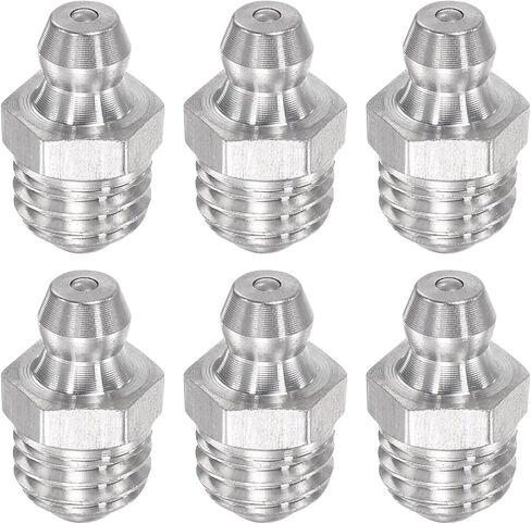 uxcell 6Pcs Metric Stainless Steel Straight Grease Fitting M10 x 1.5mm Thread Hydraulic Grease Fitting Accessories in Saudi Arabia