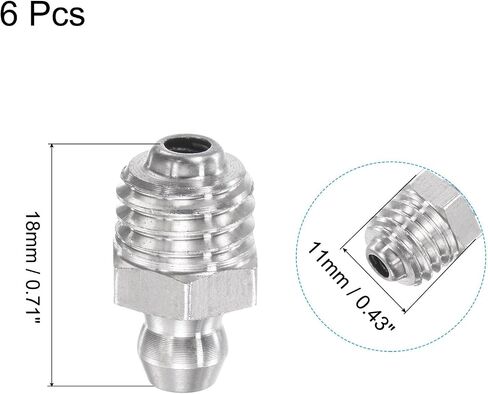 uxcell 6Pcs Metric Stainless Steel Straight Grease Fitting M10 x 1.5mm Thread Hydraulic Grease Fitting Accessories in Saudi Arabia