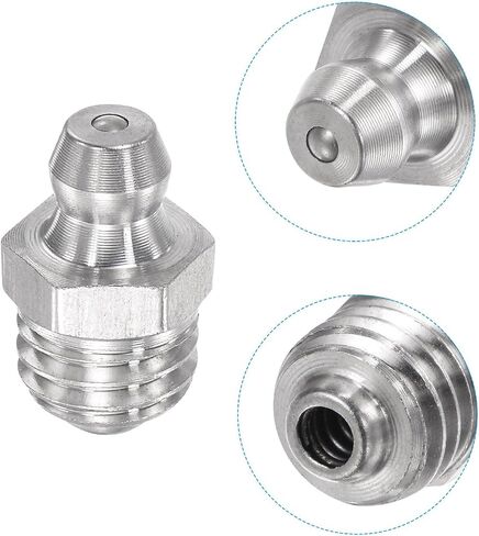 uxcell 6Pcs Metric Stainless Steel Straight Grease Fitting M10 x 1.5mm Thread Hydraulic Grease Fitting Accessories in Saudi Arabia