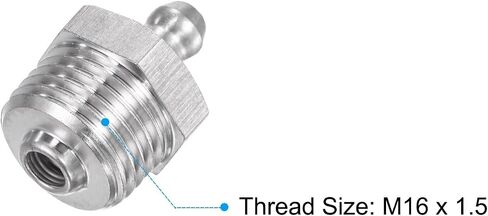 uxcell 6Pcs Metric Stainless Steel Straight Grease Fitting M10 x 1.5mm Thread Hydraulic Grease Fitting Accessories in Saudi Arabia