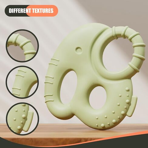 Baby Teething Toys for Babies 0-6 Months, Baby Teethers for Babies 3-6 6-12 Months Silicone Baby Chew Toys Gifts for Must Haves, BPA Free Elephant in Saudi Arabia
