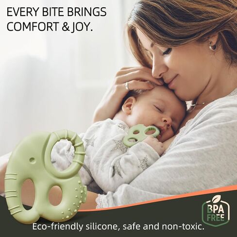 Baby Teething Toys for Babies 0-6 Months, Baby Teethers for Babies 3-6 6-12 Months Silicone Baby Chew Toys Gifts for Must Haves, BPA Free Elephant in Saudi Arabia