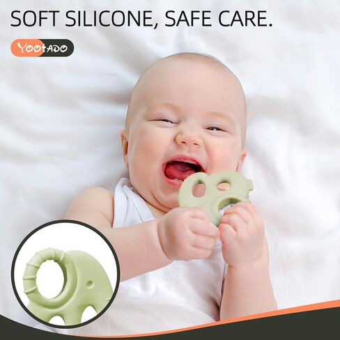 Baby Teething Toys for Babies 0-6 Months, Baby Teethers for Babies 3-6 6-12 Months Silicone Baby Chew Toys Gifts for Must Haves, BPA Free Elephant in Saudi Arabia
