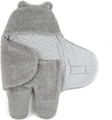 Tadpoles Super Soft Plush Sherpa Swaddle Wrap for Babies - Grey Microfiber Blanket Provides Warmth & Comfort for Stroller, Car Seat or Crib in Saudi Arabia