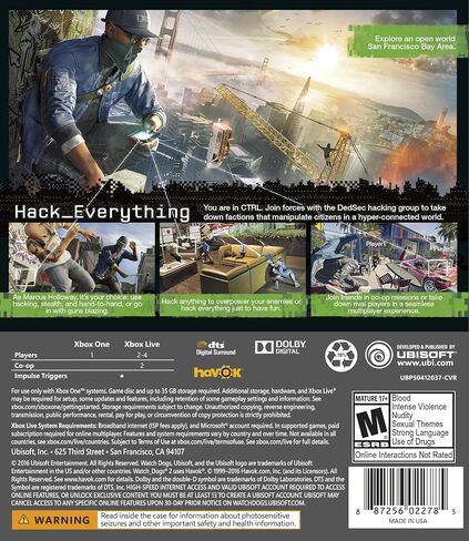 Watch Dogs 2 - Xbox One (Renewed) in Saudi Arabia