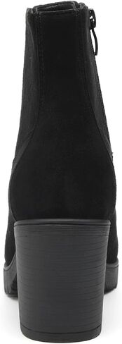 TYNDALL Women's Chunky Heel Ankle Boots Stylish High Heel Lace-Up Side Zipper Booties for Girls Black Women's Boots in Saudi Arabia