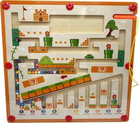 JDS Animal Montessori Color and Number Maze - Magnetic Wooden Puzzle Toy for Counting, and Color Recognition - Early Education Children’s Fine Motor Learning Activities in Saudi Arabia