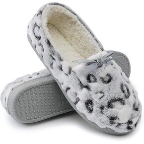 Bigwow Women's Fuzzy Slippers Soft Closed-Heel Fleece Lined Slip On Comfy House Slipper Winter Warm Indoor Shoes
