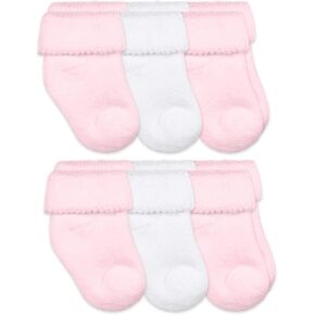 Jefferies Socks Baby Girls Soft Terry Turn Cuff Socks 6 Pair Pack