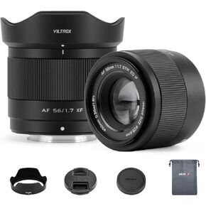 VILTROX 56mm F1.7 SLR Camera Lens X-Mount AF APS-C Large Aperture Wide-Angle Auto Focus Format Portrait Lens for Fuji X-A1/2/3/5/7/10 X-E1/E2/E2S/E3/E4 X-H1 X-M1 X-PRO1/PRO2/PRO3 X-T1/T2/T3/T4