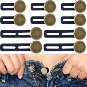 Isslly 10 Pcs Jean Button Extenders, Pants Waist Adjuster, Elastic Waistband Extenders for Tight Jeans, Pants, Waist, No Sew, Easy to Use, 2 Sizes (1.38in, 2.17in) in Kuwait