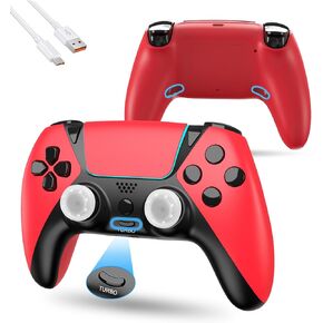Replacement for Luna Controller, Ymir Wireless Controller for Fire TV with 2 Back Paddles/Macro Turbo/1200 mAh Battery, Made for Amazon Luna/PS4/PC, ldeal, Red