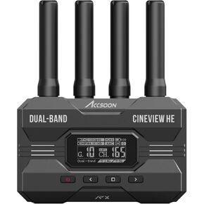 Accsoon CineView HE Wireless HDMI 1148FT (350M) Wireless Video Transmitter Receiver, 2.4GHz&5GHz Dual-Band Transmission, UVC Out for Live Streaming, 1080p60fps 0.06s Latency, 4 App Monitoring
