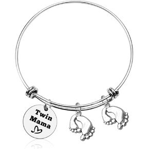 Vadaka Twin Mom Gifts Twins Mama Gifts Jewelry Mom Of Twins Gift Mothers Day Gift for Twin Mom New Mom Gift Pregnancy Announcement Gift for Twin Mom Baby Shower Announcement Gift Twin Mom Jewelry