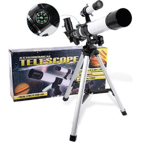 Telescope for Kids & Beginners Adults 40/400mm Astronomical Telescopes Refractor with Finder Scope Compass and Tripod