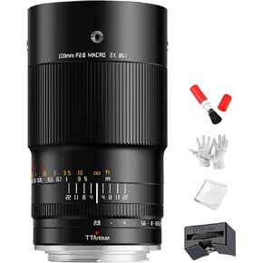 TTartisan 100mm F2.8 Macro 2X Full-Frame Manual Focus Lens,Compatible with Fuji X-Mount Cameras XS10 X-A5 X-A7 X-E4 X-T1 X-T10 X-T2 X-T20 X-T3 X-T4 X-T100 X-T200 X-T30 X-Pro1 X-Pro2 X-Pro3 X-E1,etc