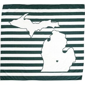 TWIG & BALE Michigan State Baby Blanket Organic Cotton Muslin Swaddle Blanket - 47" x 43" - Michigan State Baby Gift for Boys Girls Newborn Receiving MSU Blankets