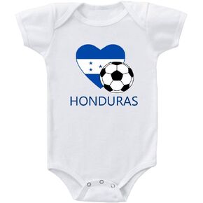 Speedy Pros Baby Bodysuit Honduran Soccer Honduras Futbol Football Boy & Girl Clothes White