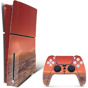 MightySkins Skin Compatible with PlayStation 5 Slim Disk Edition Bundle - Red Horizon | Protective, Durable, and Unique Vinyl Decal wrap Cover | Easy to Apply | Made in The USA