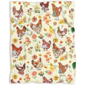 Chickens Floral Toddler Blanket Gifts for Boys Girls, Super Soft Baby Blanket for Infant Newborn Swaddle Blanket Chickens Baby Stuff Gifts Receiving Blanket Chicken Plush Decor 30"x40" in Saudi Arabia