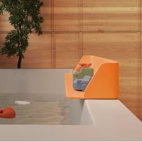 PlayPad, 3-Ft Long with SplashGuard For Bathtub, 5-Inch Tall - Kids Mess-Free Bath and No Leaks with Strong Suction Cups - White Cloud