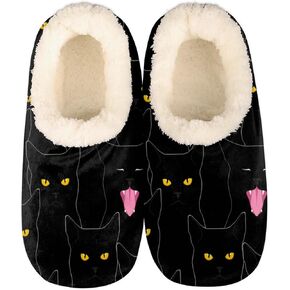 House Slippers for Women Men, Animal Fuzzy Soft Cozy Non Slip Slipper Socks for Indoor Outdoor