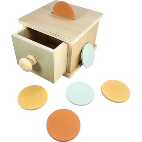 Adventure Awaits! Montessori Wooden Coin Bank Coordination Toy for Toddlers | Kids Shape Sorting Activity for Dexterity