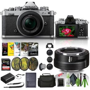 Nikon Zfc Mirrorless Camera with 16-50mm Lens Silver + FTZ II Adapter + 64GB Memory Card + Filter Kit + Bag + Card Reader + Photo Software + Tripod + Memory Wallet + Cleaning Kit + More (Renewed)