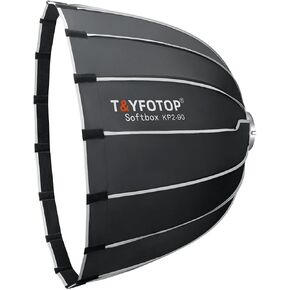 T&YFOTOP Hexadecagon Parabolic Softbox 23.62inches/60 Centimeters with Grey Rim and Bowens Mount, Portable Softbox Diffuser Compatible (60cm (23.62inch))