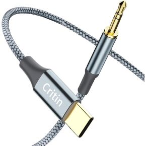 USB C to 3.5mm Jack Adapter, USB Type C to Aux Headphone Jack Dongle Cable, Type C to 3.5mm Headphone Auxiliary Digital Audio Headphone Adapter for Samsung Galaxy S23 S22 Note10 A80 Huawei P60,xiaom