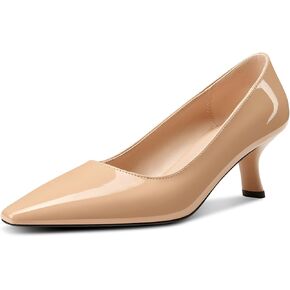 Castamere Womens Kitten Heels Close Square Toe Slip-on Pumps Casual Office Dress Low Heels Pumps for Women 2.4 Inches Heels