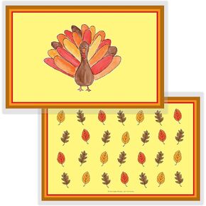Turkey Placemat for Kids by Kelly Hughes, Laminated, Made in The USA