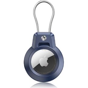 AirTag Keychain Holder for Apple AirTag, AirTag Case with Wire Cable - Robust & 360° Protective Secure AirTag Holder for Luggage, Backpack, Keys, Pets, Air Tag Accessories for Travel
