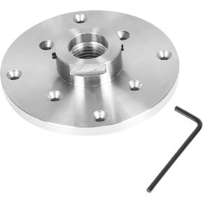 6in Steel Wood Lathe Face Plate 1-1/4in X Rh 8tpi Threaded With Set Screws For Reverse Turning