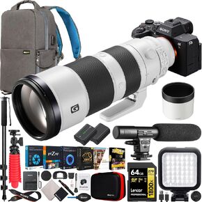 Sony a7R V Full Frame Mirrorless Camera Body with FE 35mm F1.4 GM G Master Lens ILCE-7RM5 + SEL35F14GM Bundle with Deco Gear Backpack + 128GB Card+ Monopod + Extra Battery, LED and Kit Accessories in Saudi Arabia
