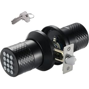 Smart Fingerprint Door Knob with Keypad, Keyless Touchscreen Digital Entry Door Lock, Secure Bluetooth, App Control, Anti-Slip Handle, Easy to Install, Auto Door Lock for Home, Hotel, Office, Garage