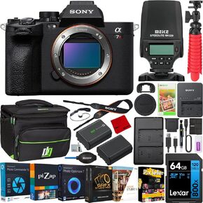 Sony a7R V Full Frame Mirrorless Camera Body with FE 35mm F1.4 GM G Master Lens ILCE-7RM5 + SEL35F14GM Bundle with Deco Gear Photography Backpack + Monopod + Extra Battery, LED and Kit Accessories
