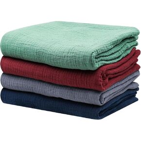 Muslin Swaddle Blankets Cotton Newborn Colorful Natural Soft and Breathable, Enlarge Thickened Baby Blankets for Boys and Girls Suitable for Infants & Toddlers Swaddle Wrap(4 Pack)