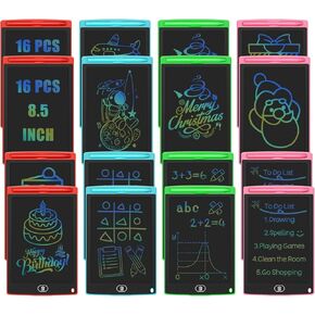 16 PCS LCD Writing Tablet Bulk for Kids Drawing Board 8.5 inch Colorful Drawing Pad for Kids, Erasable Doodle Pad Educational Tool for School Party Boys Girls 3 4 5 6 7 8 9 Years Old