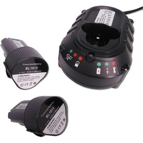 2X BL1013 1.5Ah Replace for Makita 10.8V Battery, with 10.8V DC10WA Charger, Replace for Makita DF030D DF330D TD090D